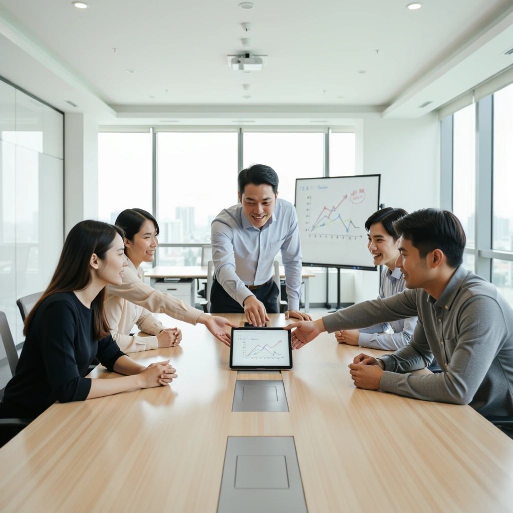 전략 회의 중인 팀원들